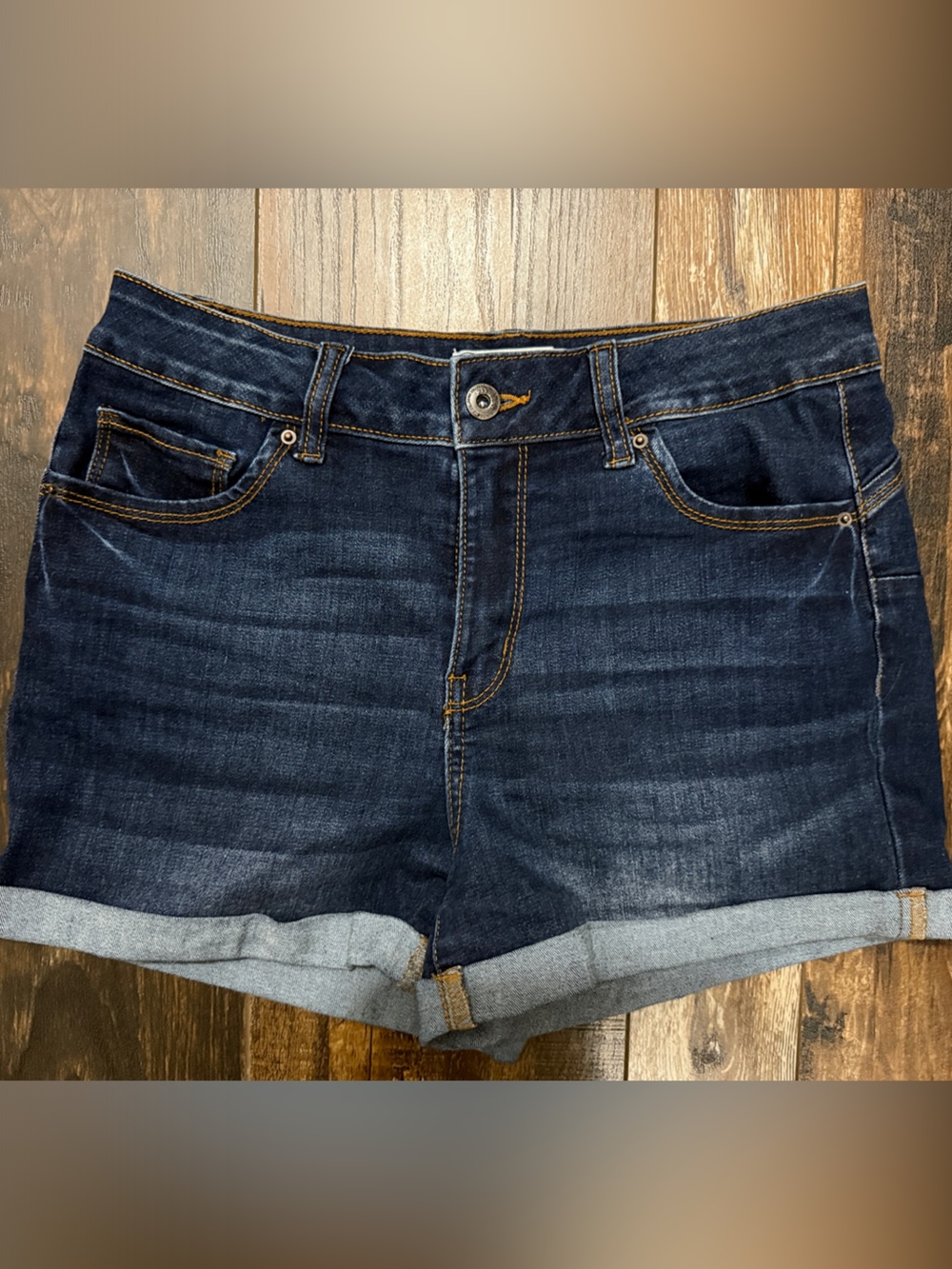 Dark Blue Women’s Denim cuffed Shorts